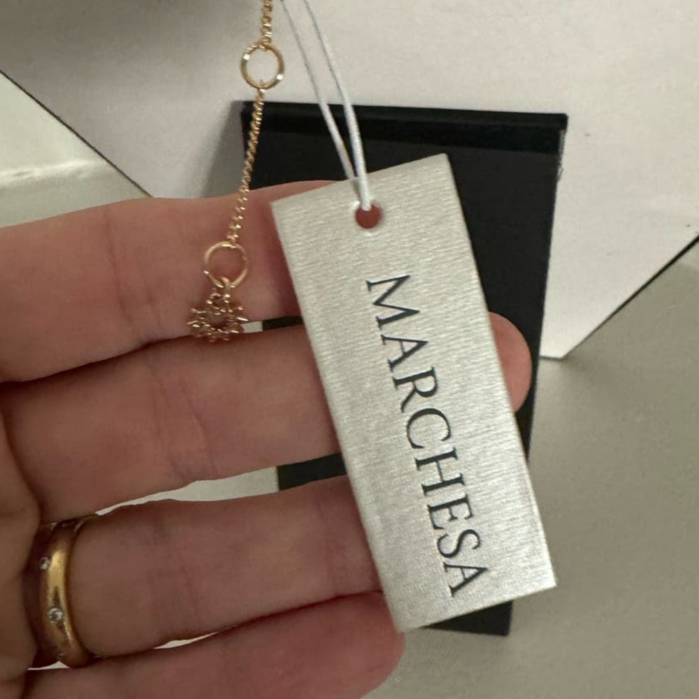 NWT MARCHESA $68 Crystal and Topaz colored stones 20" chain 3" Extender - Picture 3 of 4